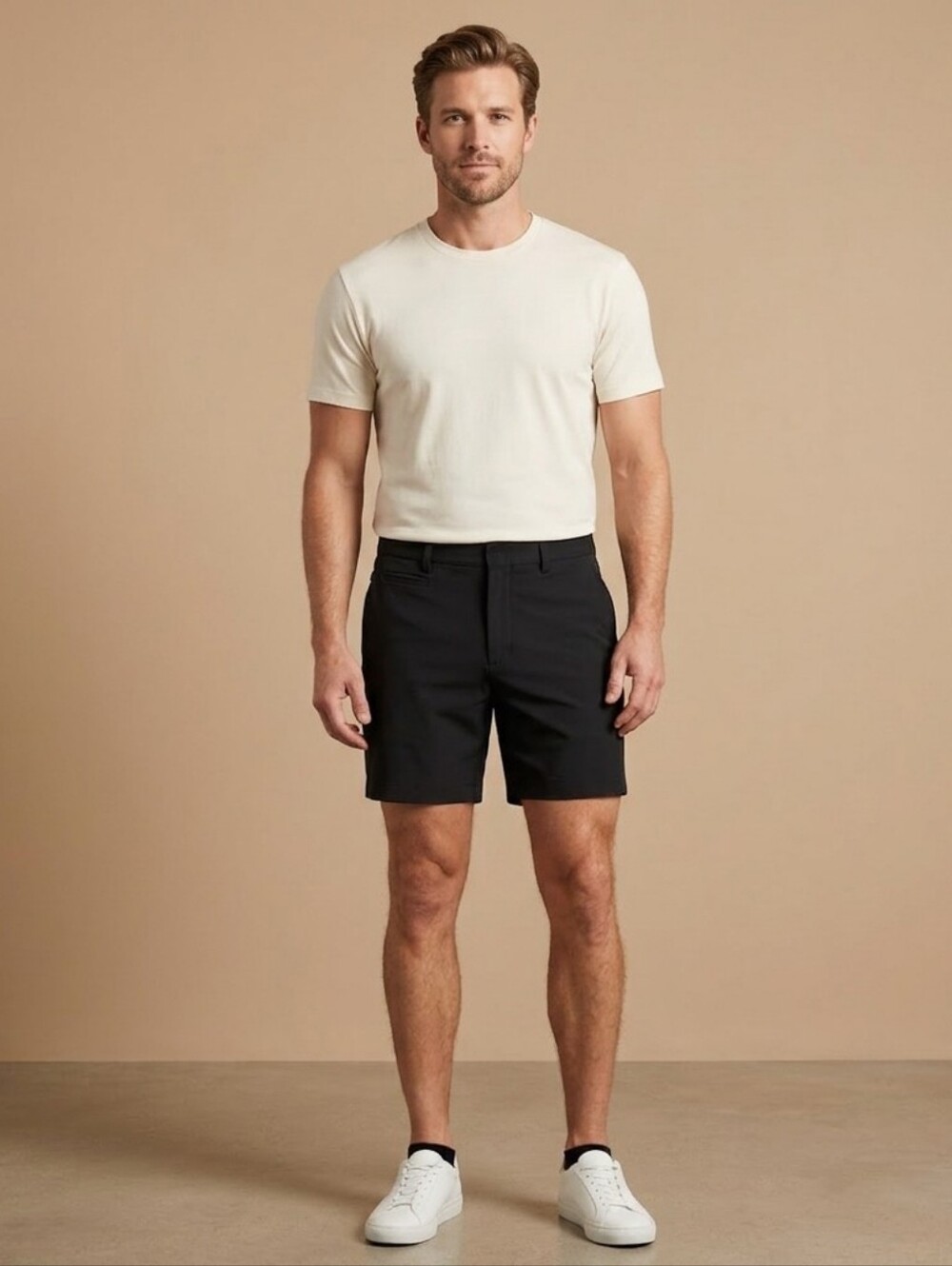 $50 Alfani Mens Updated Tech Performance Deep Black Shorts